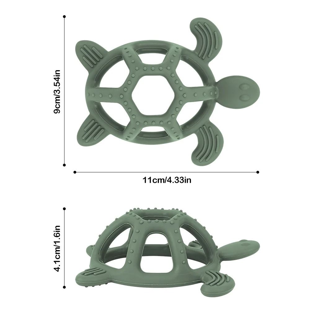 Silicone Turtle Baby Teether – Food-Grade Cartoon Animal Molar Toy