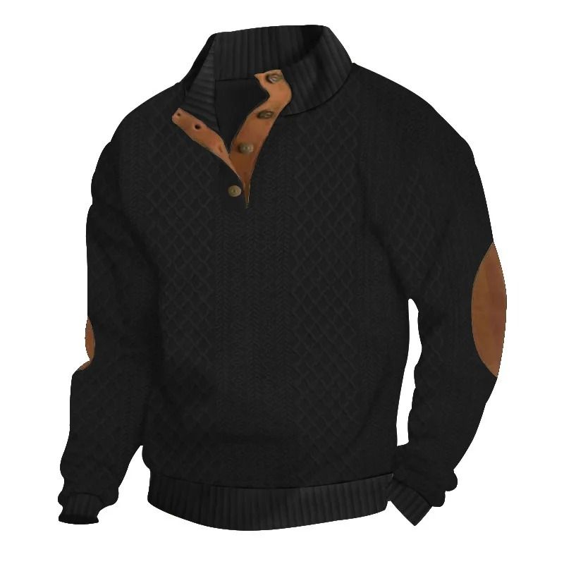 Men Stand Up Collar Thick Warm Cardigan Sweater Winter Casual Coat
