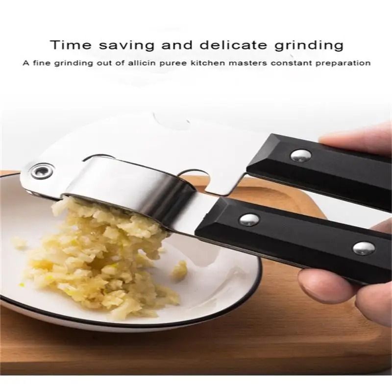 Black Stainless Steel Garlic Press – Creative Manual Kitchen Tool
