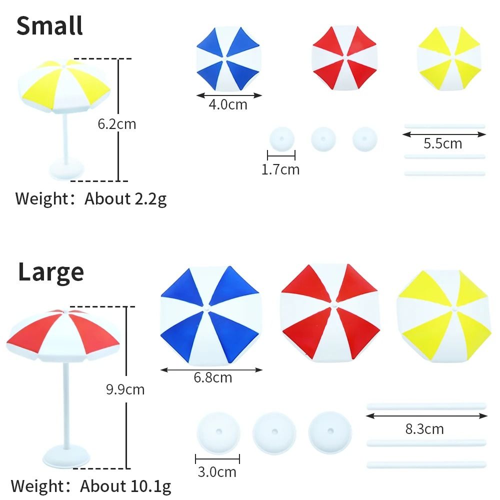 Miniature Beach Sun Umbrella – Dollhouse Micro Landscape Prop – Ocean DIY Decor & Baking Cake Topper Accessory