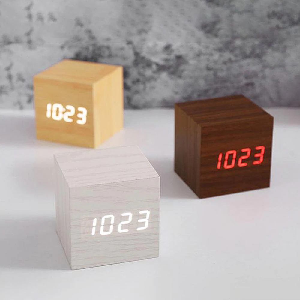 Wooden Digital Alarm Clock