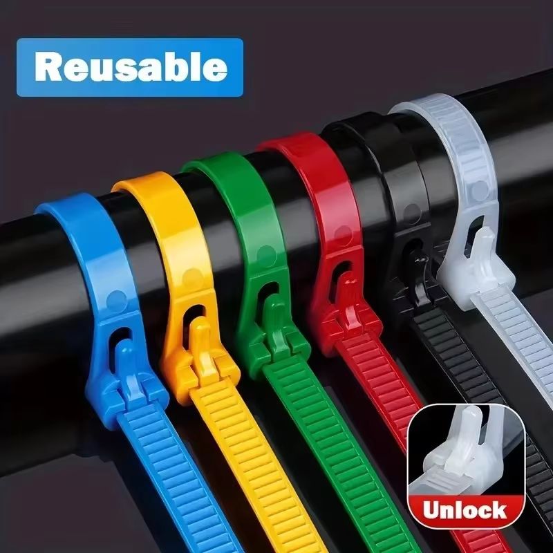 Reusable 3.6x150mm Nylon Cable Ties – 100PCS Mixed Colors