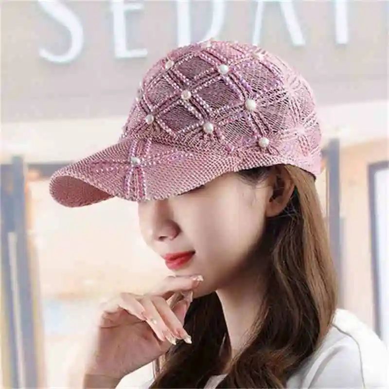 Womens Straw Baseball Cap – UV Protection Adjustable Summer Beach Sun Hat