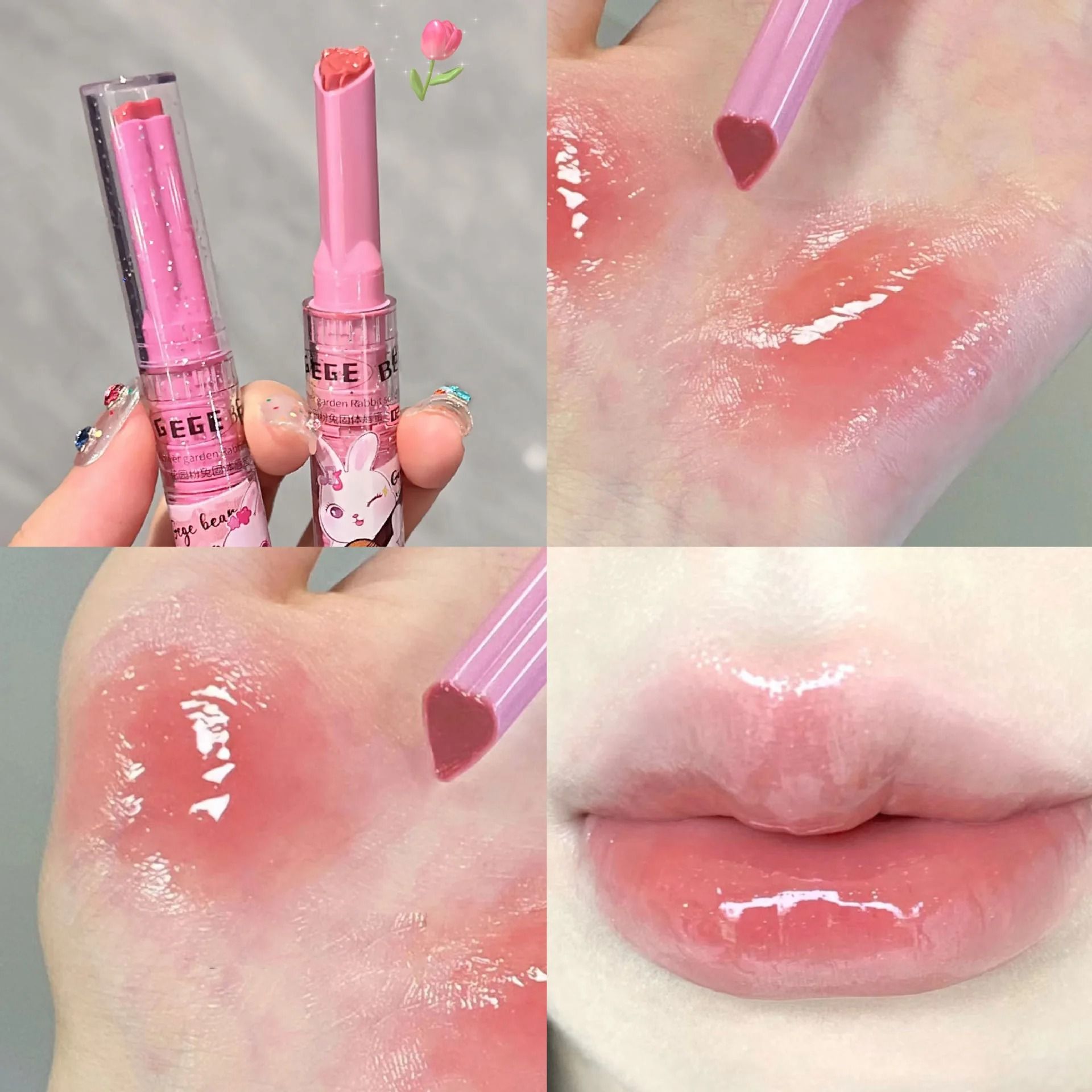 Garden Pink Rabbit Lip Gloss Balm