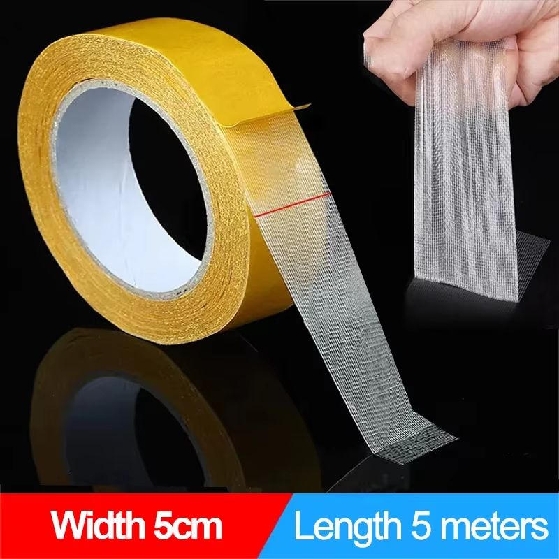 Extra Strong Transparent Double Sided Grid Fiber Adhesive Tape 16.4ft Roll