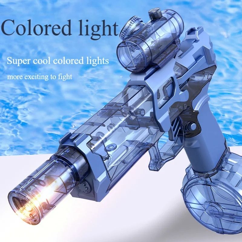 Electric Water Gun with Cool Light – Full Automatic Water Spray Gun for Kids, Summer Toy Sports Entertainment