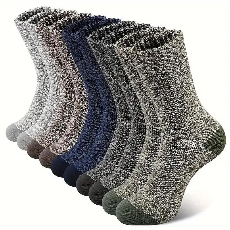Merino Wool Thermal Hiking Socks for Men 5 Pairs