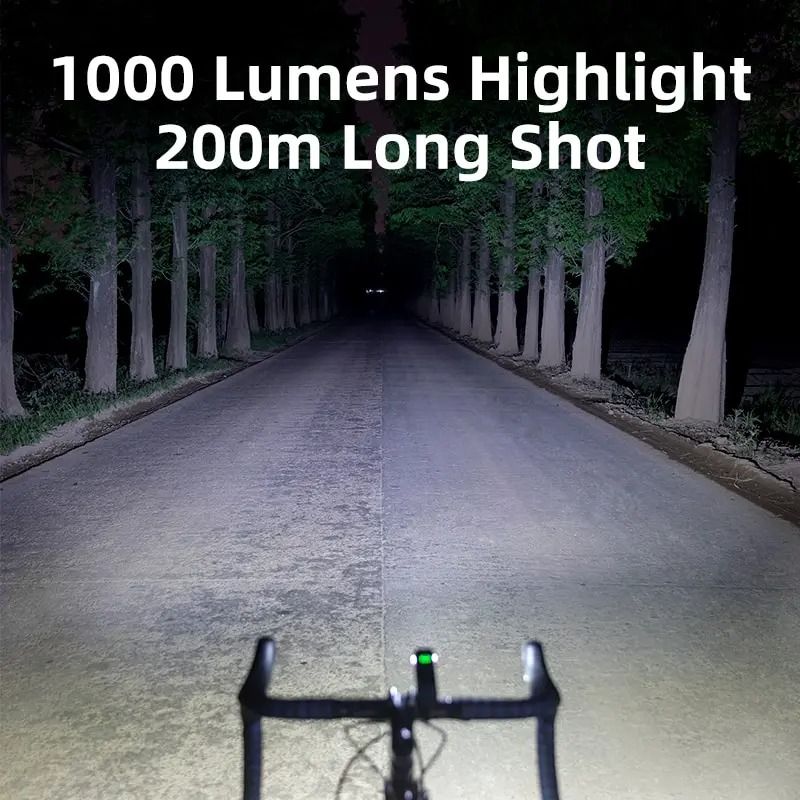 OFFBONDAGE 1000LM High-Intensity Bicycle Headlight | 4500mAh Power Bank & USB Rechargeable MTB/Road Light