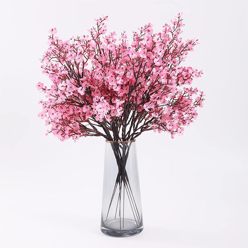 Artificial Sakura Flower Silk Petal, New Year Front Door Decoration Hanging Bow, Imitation Linen Ribbon Big Bow Material