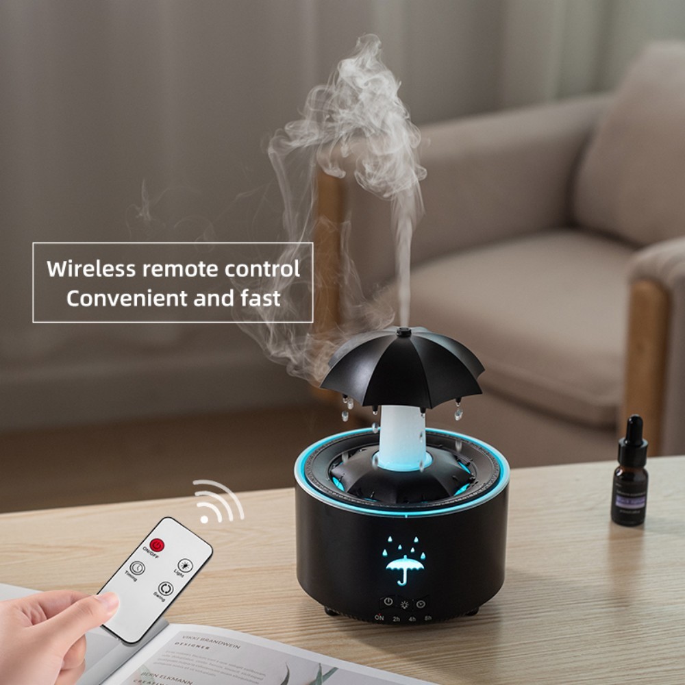 Rotating Umbrella Humidifier with Colourful Night Lights, Essential Oil Aroma Diffuser & Air Purifier