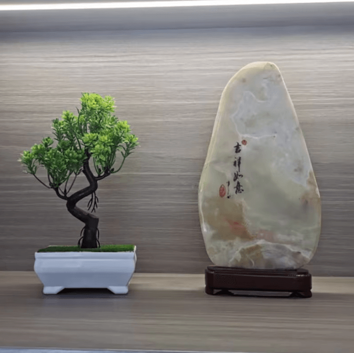 Plastic Mini Potted Plant Decor – Faux Bonsai Tabletop Ornament