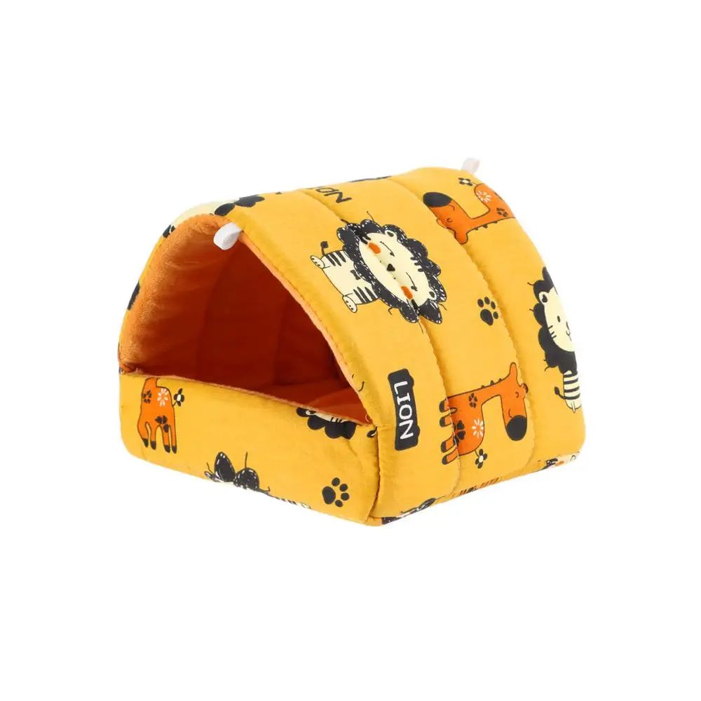 Warm Plush Small Animal Sleeping Bed | Cozy Winter Guinea Pig Nest & Hamster House | Rabbit Squirrel Snuggle Mat