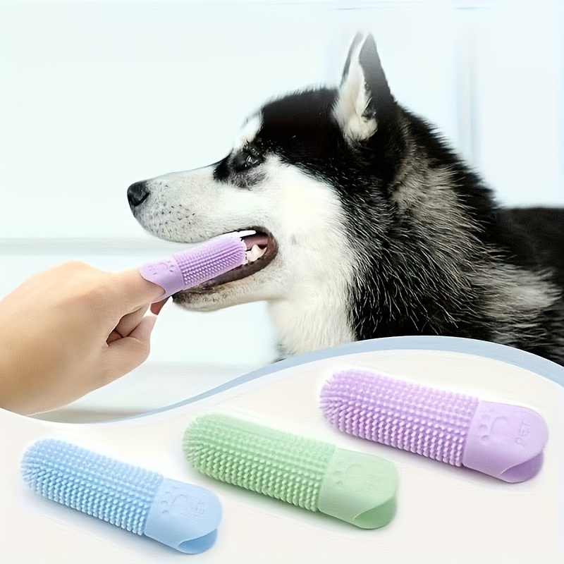 Durable Finger Toothbrush for Dogs, Soft Silicone Dog Toothbrush, Pet Tooth Cleaning Tool for All Breeds