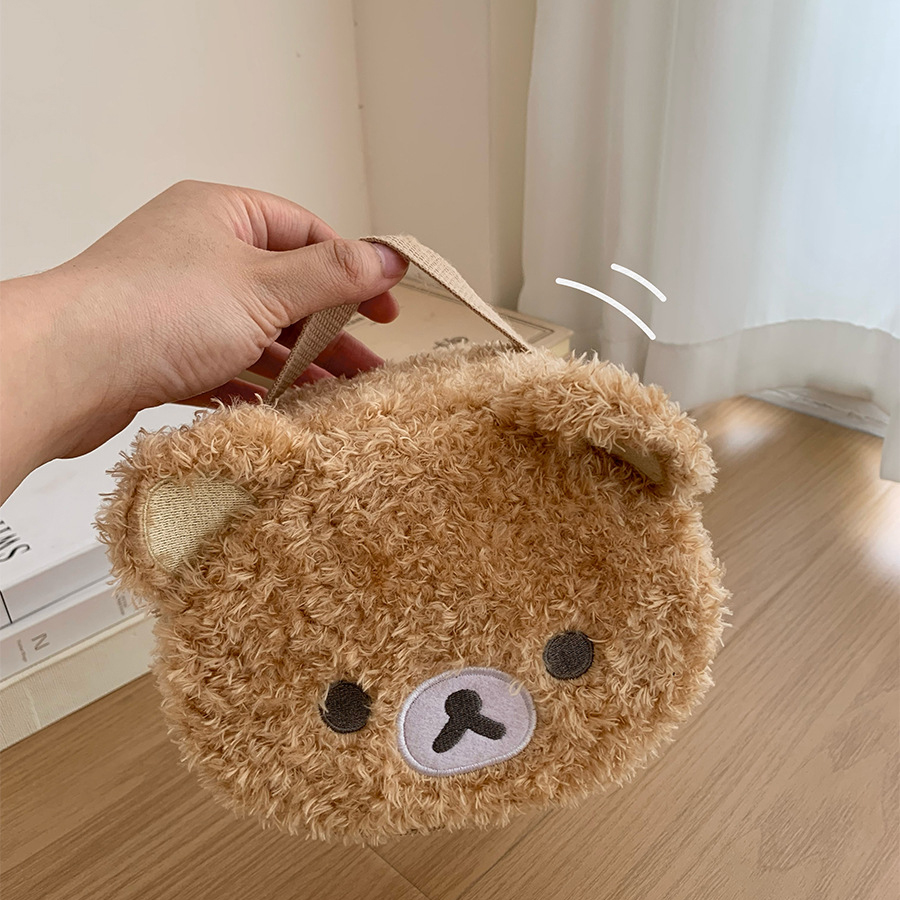 Plushes Anime Makeup Case, Relaxed Bear Cosmetic Bag, Women Jewelry Storage Pouch, Girl Organizer Gift