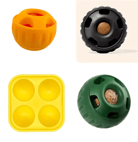Interactive Dog Treat Mold Silicone Pupsicle Enrichment Toy for Boredom Relief and Summer Cooling