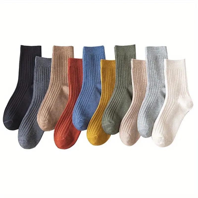 Vibrant Striped Comfort Crew Socks Soft, Breathable, Colorful Everyday Wear
