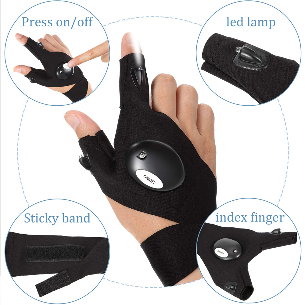 LED Flashlight Waterproof Gloves