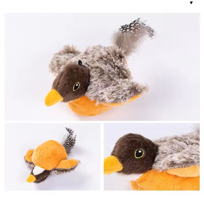 Interactive Rechargeable Cat Toy with Chirping Flapping Bird