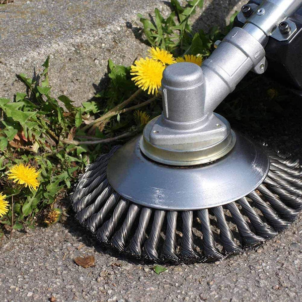 Ultimate Garden Clean-Up: Carbon Steel Weed Brush & Trimmer, Includes Universal Adapters