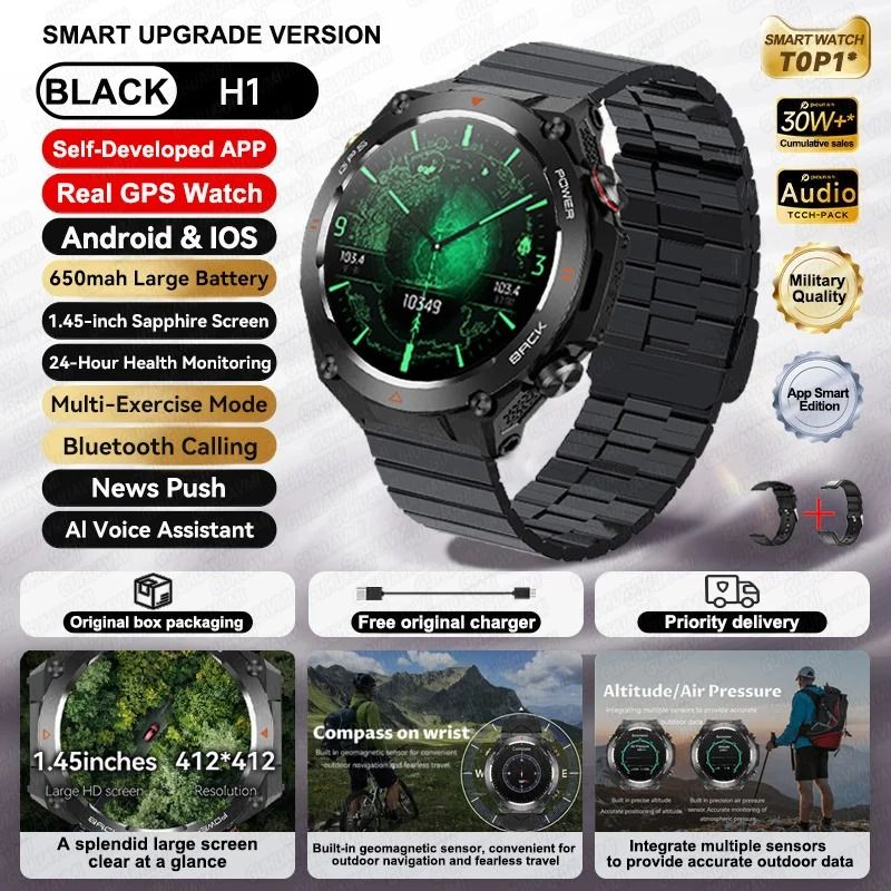 ActivePulse GPS Smart Watch Waterproof Fitness Tracker Bluetooth Call