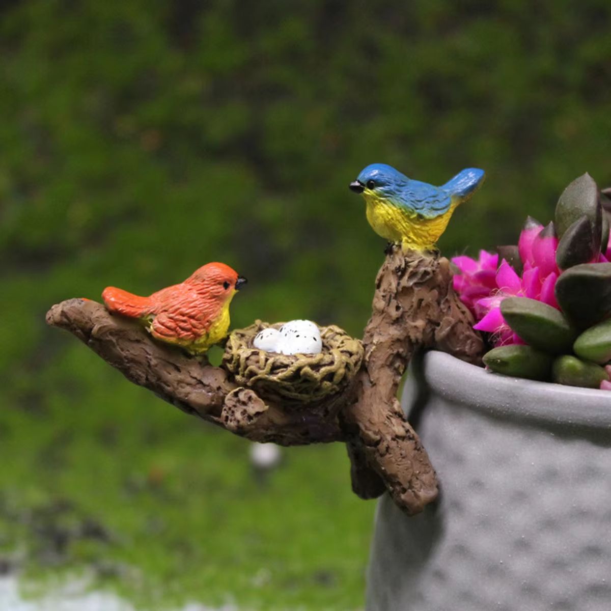 Mini Succulent Flower Pot Bird Pendant Garden & Aquarium Decoration