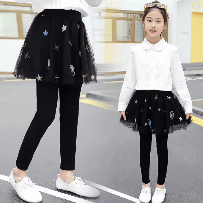 CuteTutu Girls Tutu Skirt Leggings – Soft Stretch Toddler Tutu Leggings for Casual Play & Everyday Style