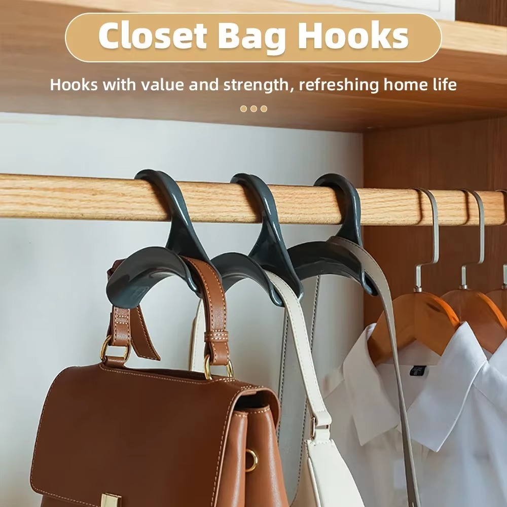 Space Saving Handbag Hanger Hook, Closet Organizer Rack for Bags, Caps, Scarves, Hats Multi-Purpose Wardrobe Organizer