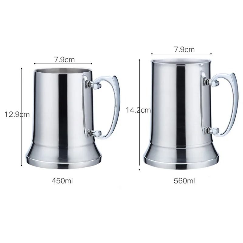 Stainless Steel Double Wall Tankard Stein Beer Mug