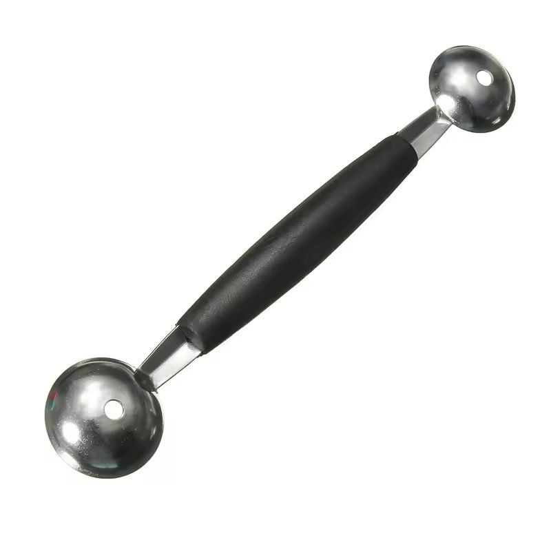 Premium Double-Ended Melon Baller & Ice-Cream Scoop - Stainless Steel Fruit Ball Spoon