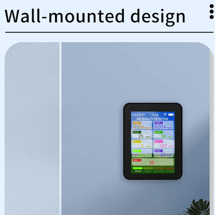 Tuya WiFi Air Quality Monitor Indoor PM2.5 CO2 HCHO TVOC CO Tester Portable