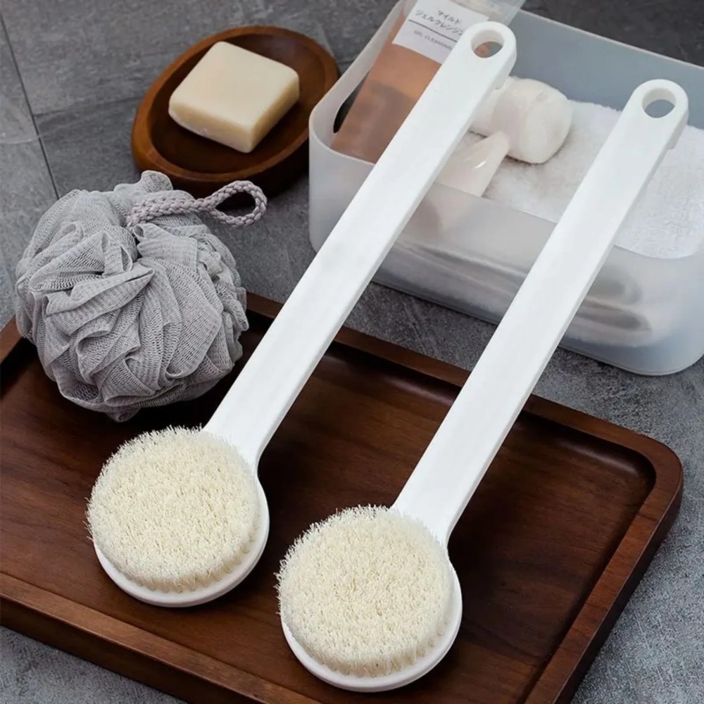 Simple Japanese Bath Brush Long Handle Soft Hair Back Massage Body Cleaning Supplies