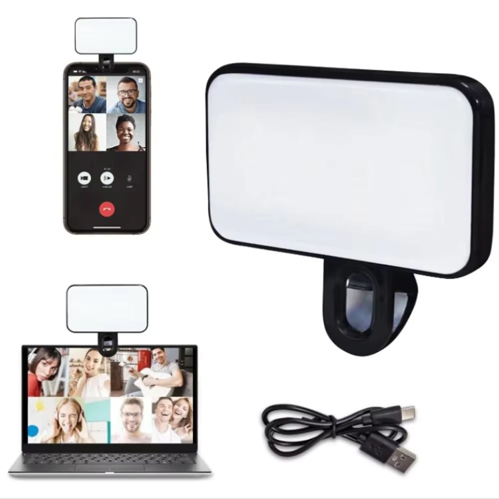 Portable Mini Selfie Fill Light Rechargeable Clip On LED Phone Light with 3 Brightness Modes