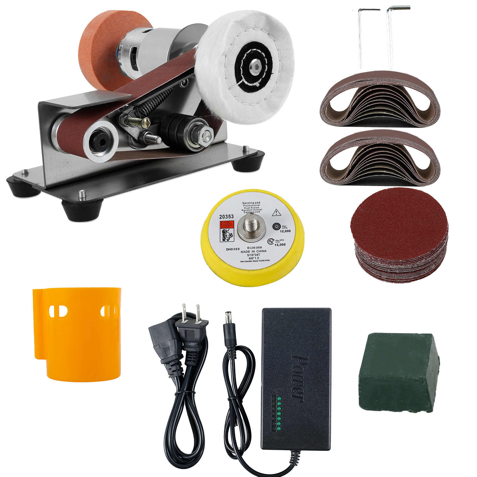 Electric Belt Sander, DIY Polishing Grinding Machine, Cutter Edges Sharpener, US Plug Multi-function Power Tool
