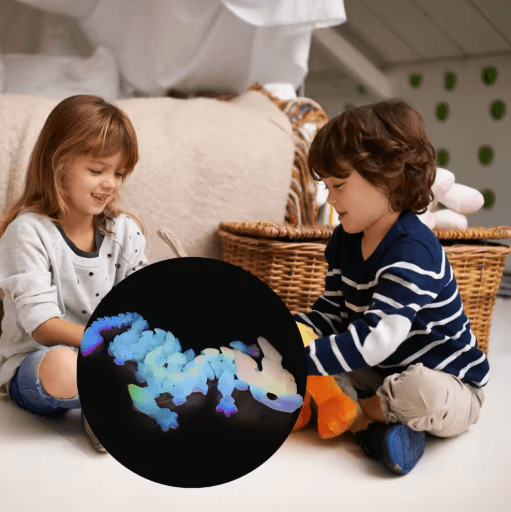 3D Printed Crystal Dragon Figurine Articulated Movable Dragon with Gemstone Accents for Kids