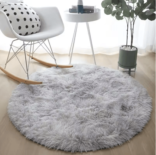 Ultra-Soft Round Plush Rug for Living Room & Kids Bedroom Comfort