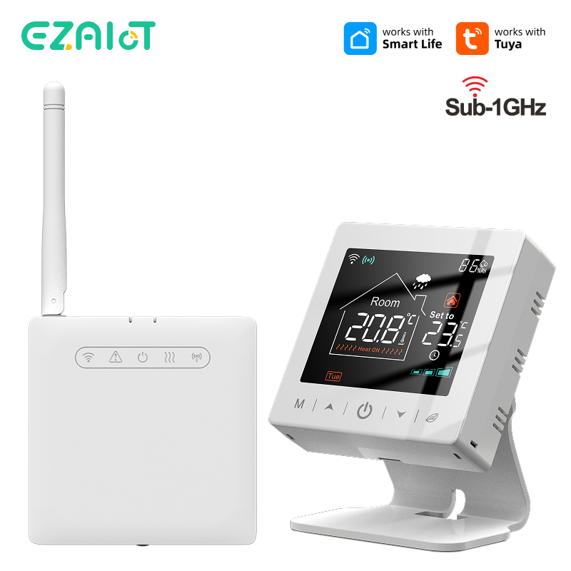Smart WiFi Thermostat Wireless Temperature Controller, Heating Water Gas Boiler, USB Battery Powered with Alexa, Google