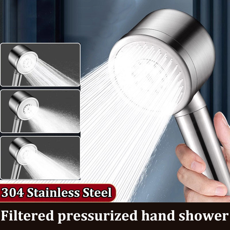 High Quality Stainless Steel Shower Head Set Boost Filter Large Water Volume Handheld Bathroom Shower Head