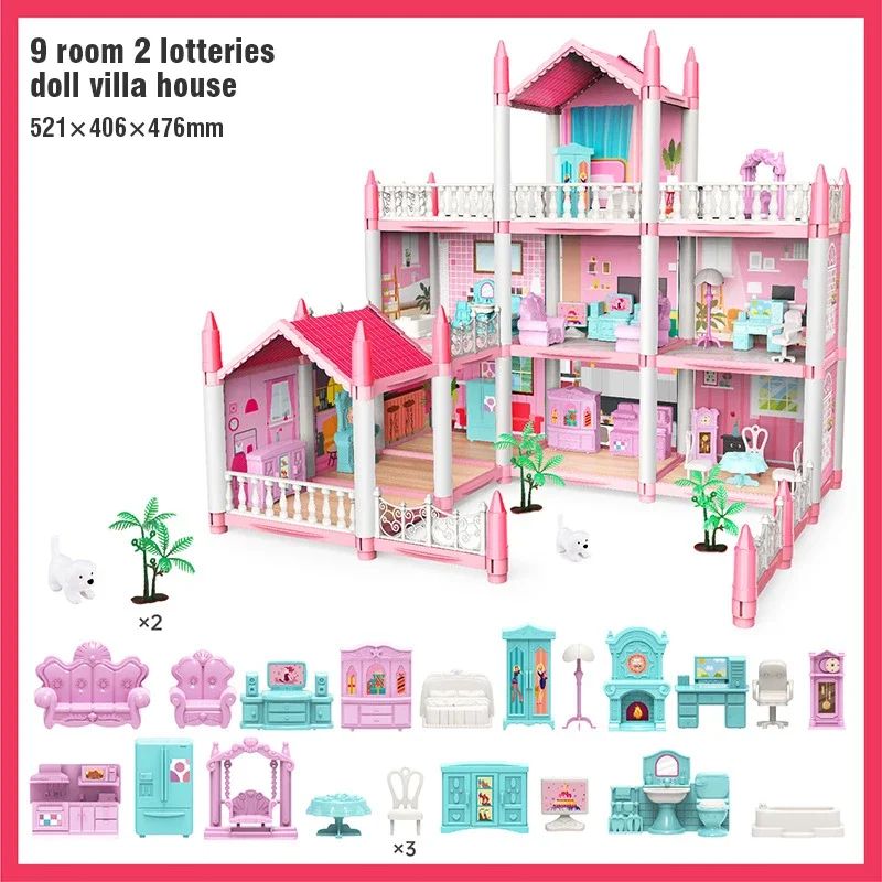 3D DIY Dream Princess Castle Villa Doll House