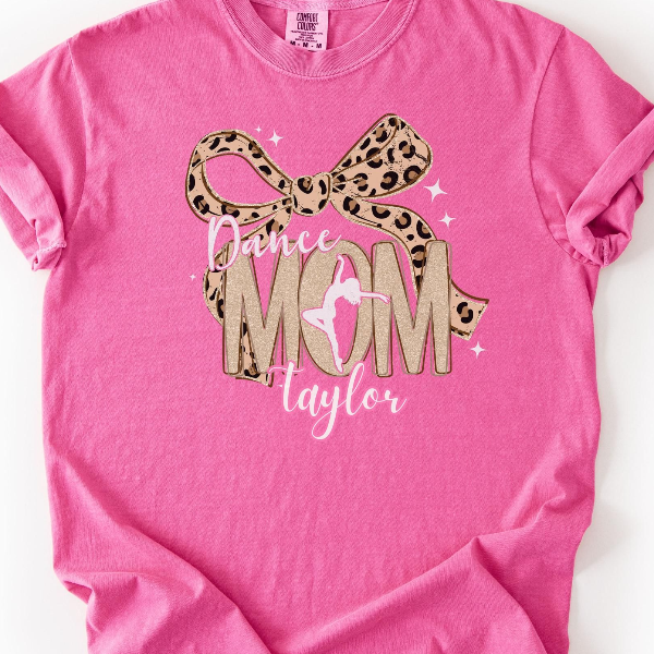 Dance Mom Shirt | Custom Dance Mom Tee with Name | Leopard Comfort Colors Dance Mom | Personalized Dance Mom Gift