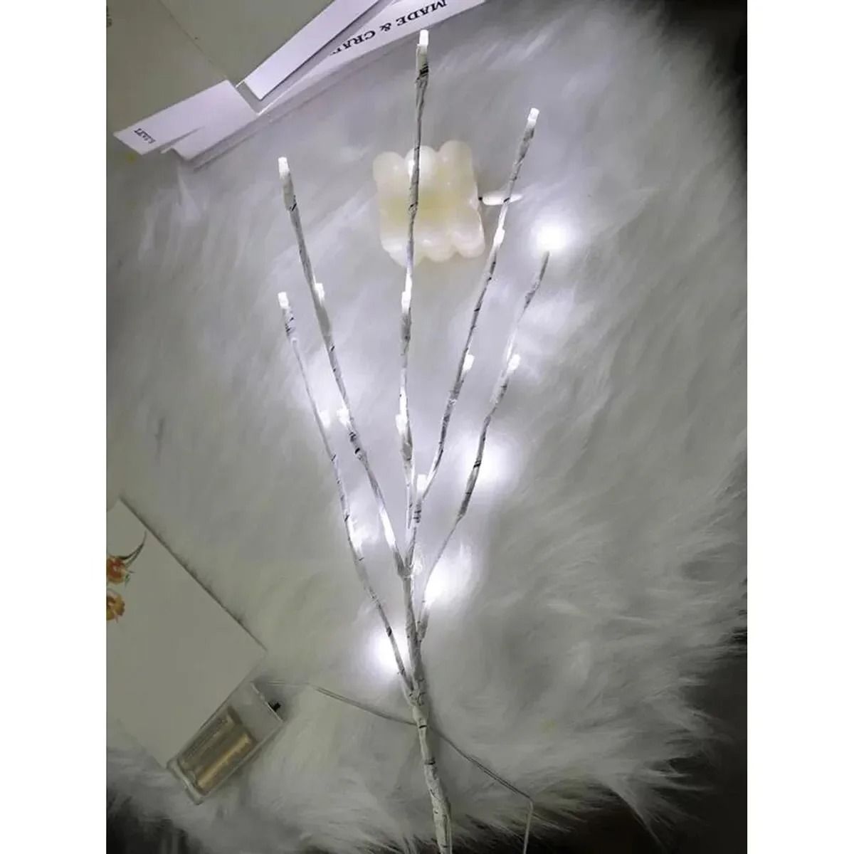 White Birch Branch LED Lights | Battery Operated Festive Twig Decoration