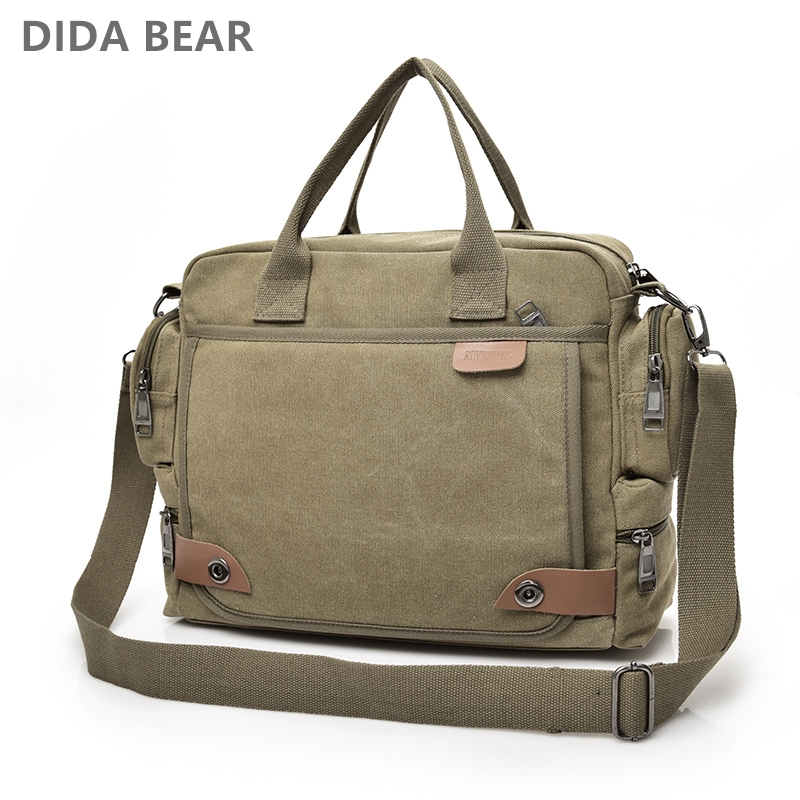 Brand Men Crossbody Bag Canvas Messenger Bag for Travel Casual Large Handbag