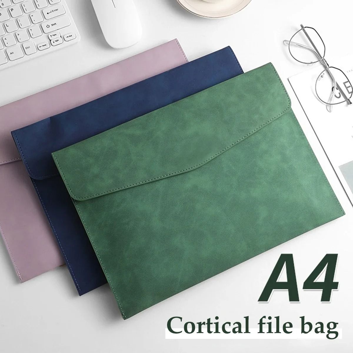 Ultra Large A4 File Bag Waterproof Leather Document Folder Large Capacity Business File Organizer