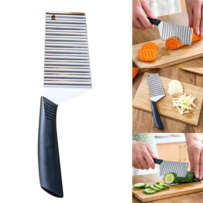Ultimate Crinkle Cut Potato Slicer & Wavy Vegetable Cutter – Manual French Fry Maker