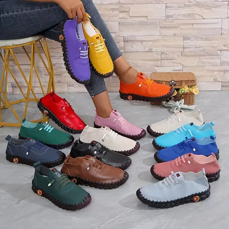 ComfortFit Thick-Soled Fashion Sneakers – Breathable Outdoor Loafers for Women with National Style Design