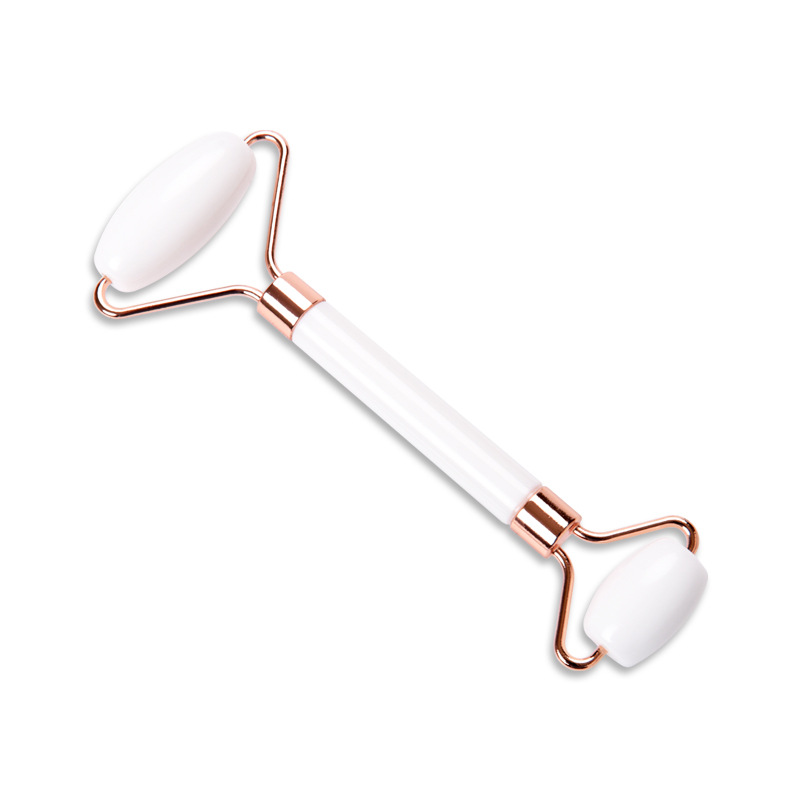 Pink Natural Resin Jade Roller Gua Sha Scraper Set, Face Lift Massager, Anti-Wrinkle & Double Chin Remover Beauty Skin
