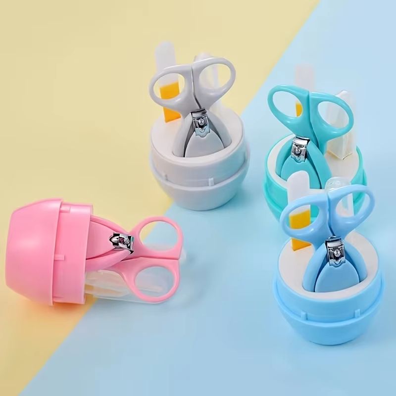 4-Piece Infant Baby Nail Grooming Kit with Clippers, Scissors, File, and Tweezers
