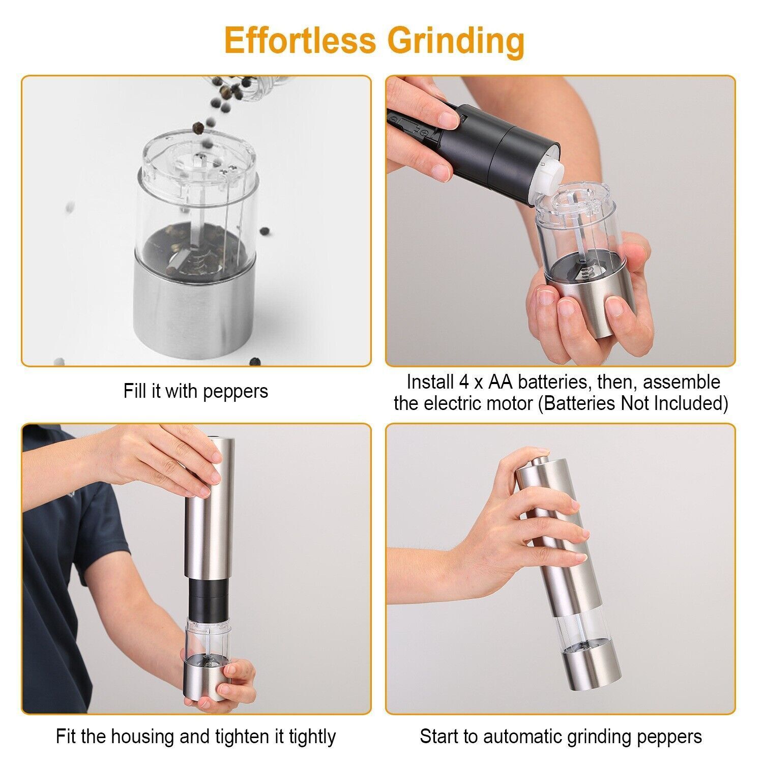 Rechargeable Electric Salt and Pepper Set