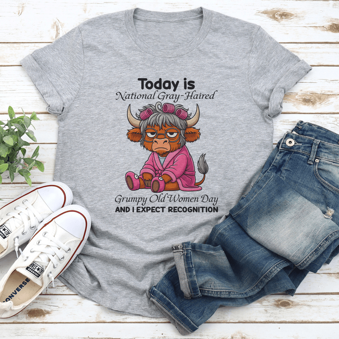 Today is National Gray Haired Grumpy Old Women Day Tee