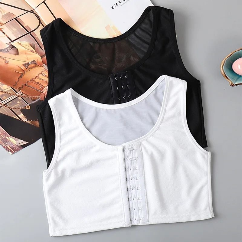 Womens Breathable Chest Binder Wireless Vest Chest Wrap Bandage Tomboy Style Bra