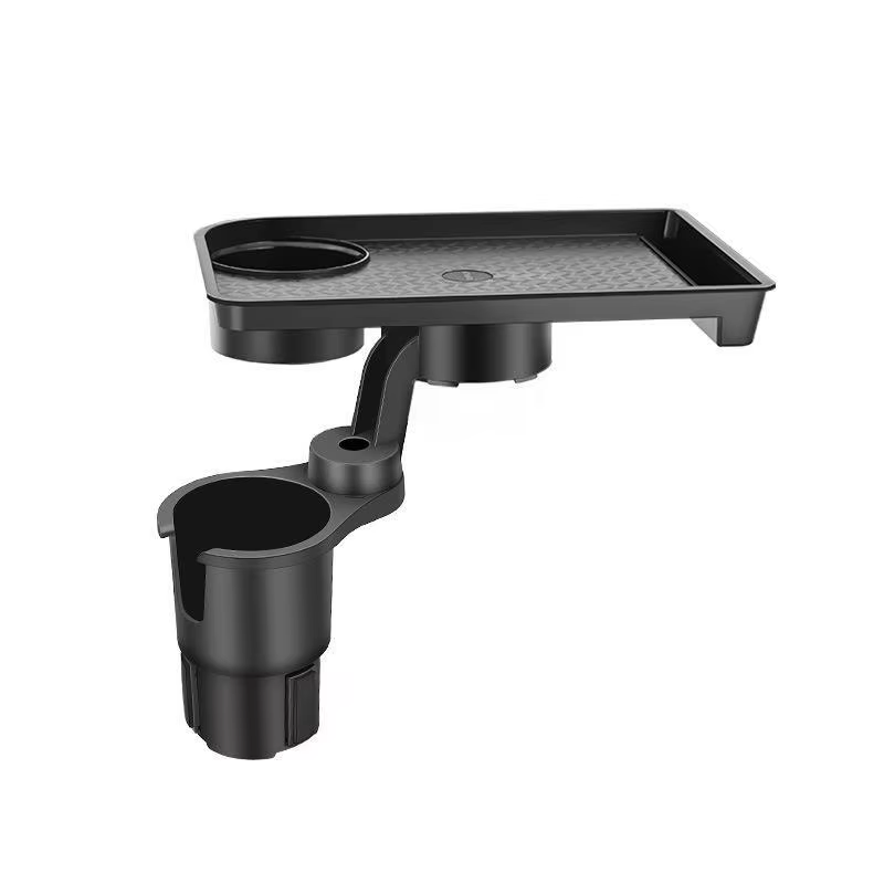 Portable Adjustable Drink Stand, Universal Car Cup Holder Tray, Dual Cup Holder Organized Table for Food